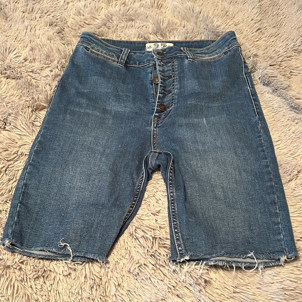 We The Free Blue Denim Shorts